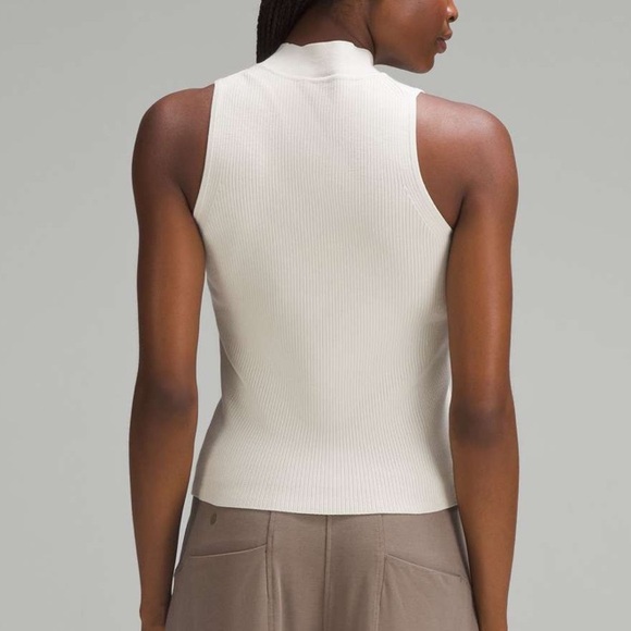 Lululemon Ribbed Wool Silk Blend Knit Tank • Cream • Sz M - Picture 2 of 7